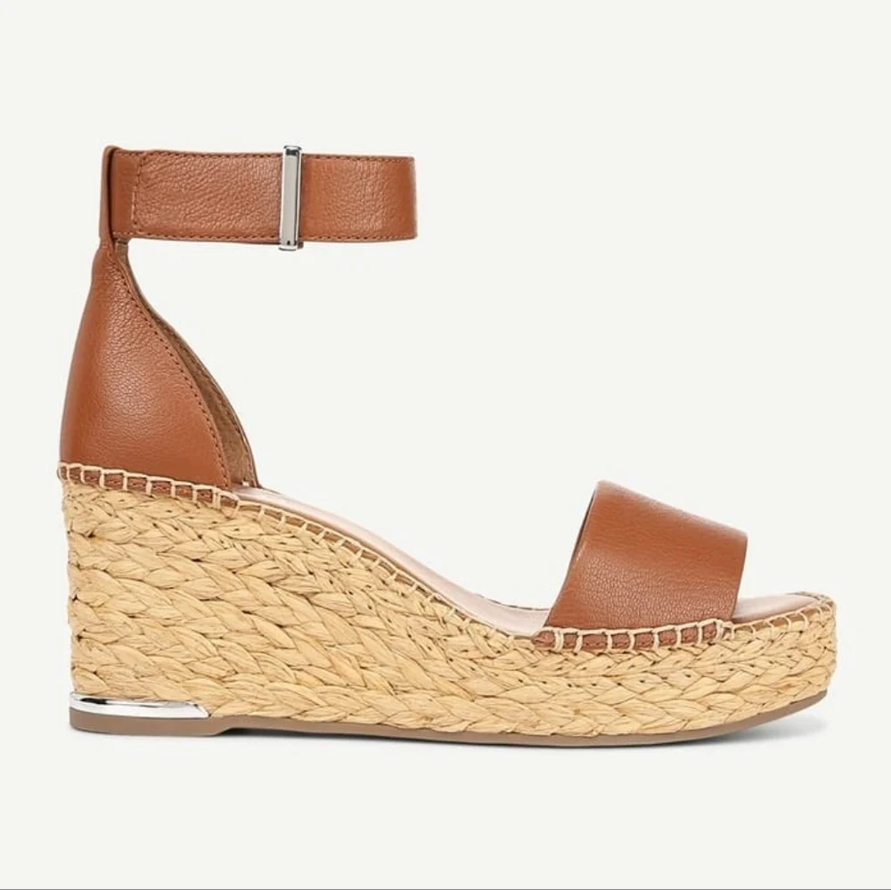 NIB Franco Sarto Clemens Raffia Espadrille Wedge Sandal, Size 9.5 (M)